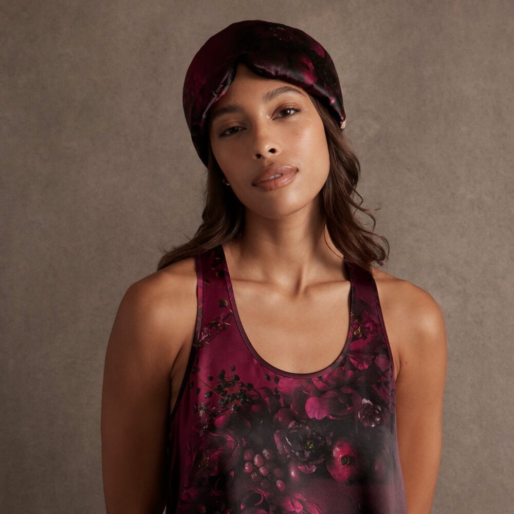 NWT Lunya Lunya x Rosandich Washable Silk Sleep Mask Size LRouge Reverie / L